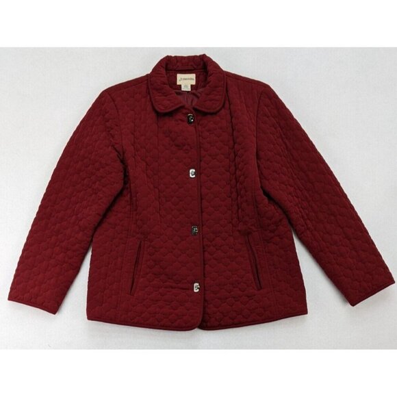 St. John's Bay Women's Quilted Jacket Size Large Red - Picture 3 of 14